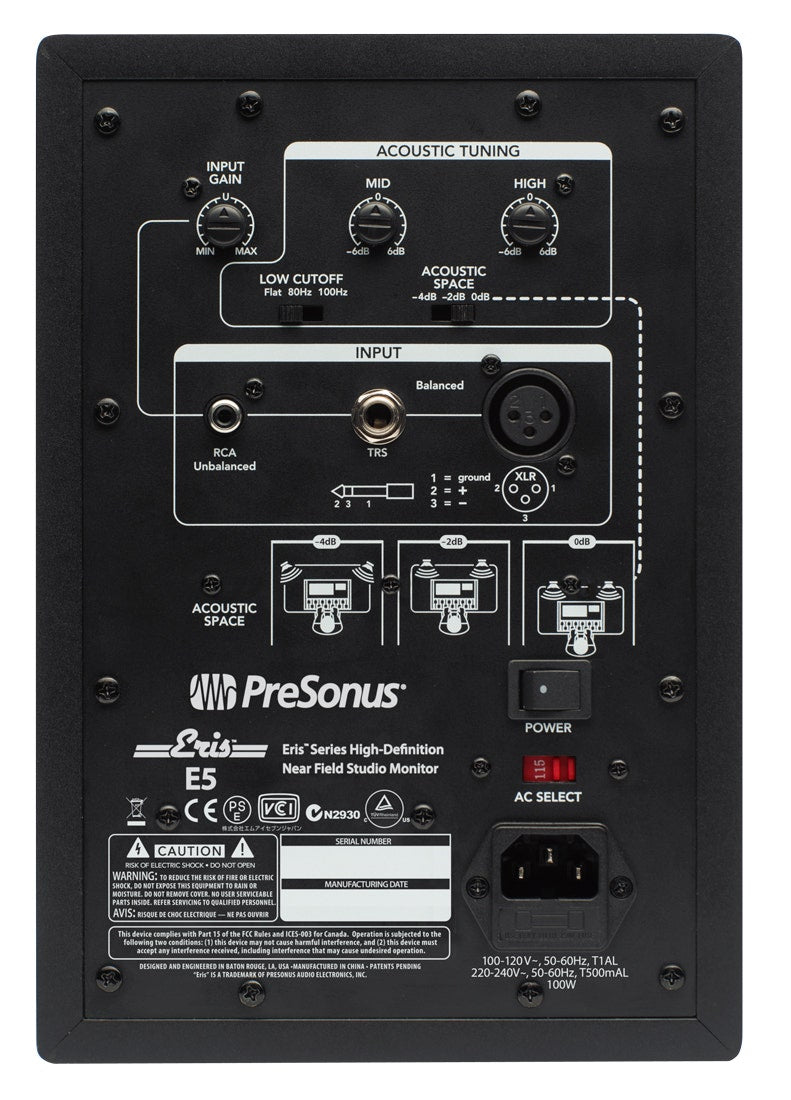 Presonus Eris 5 High-Definition 5.25" Active Studio Monitor E5 - Single (B-STOCK)