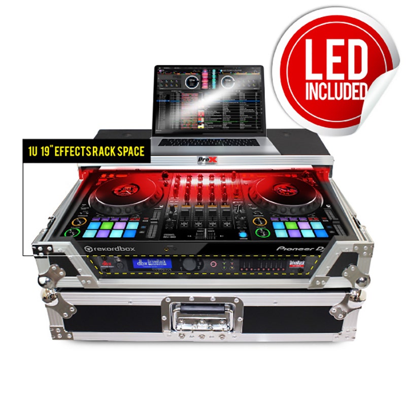 ProX XS-DDJ1000 WLT LED Flight Case For Pioneer DDJ-1000 and SRT Series