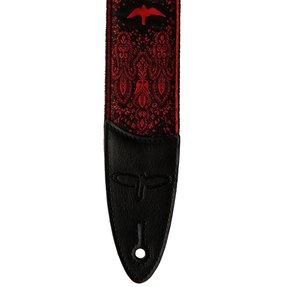 PRS Paul Reed Smith 2" Custom Jacquard Birds Fleur Guitar Strap, Red