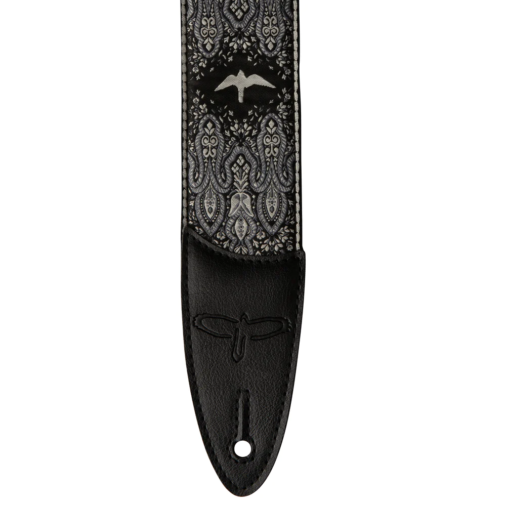 PRS Paul Reed Smith 2" Custom Jacquard Birds Fleur Guitar Strap, Charcoal