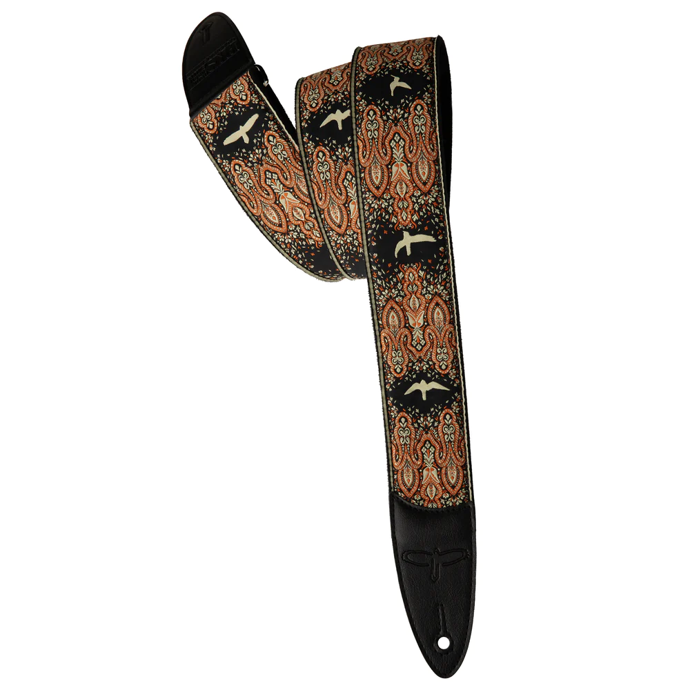 PRS Paul Reed Smith 2" Custom Jacquard Birds Fleur Guitar Strap, Peach