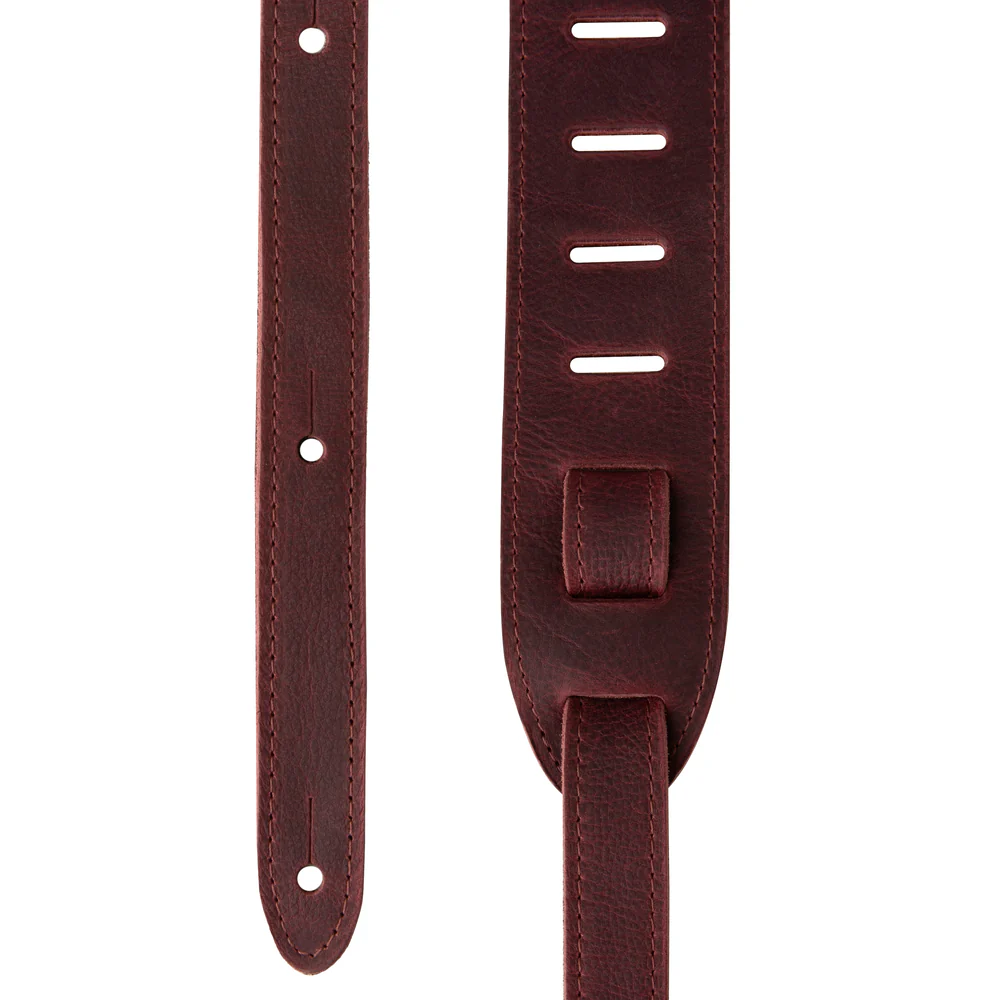 PRS Paul Reed Smith 2" Reversible Garment Leather & Suede Guitar Strap, Birds, Oxblood