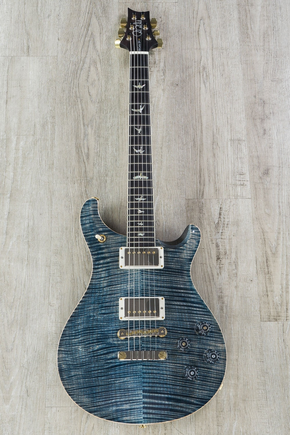 PRS Paul Reed Smith McCarty 594 Electric Guitar, Flame Maple 10-Top, Pattern Vintage, Hard Case - Faded Whale Blue (Open Box)
