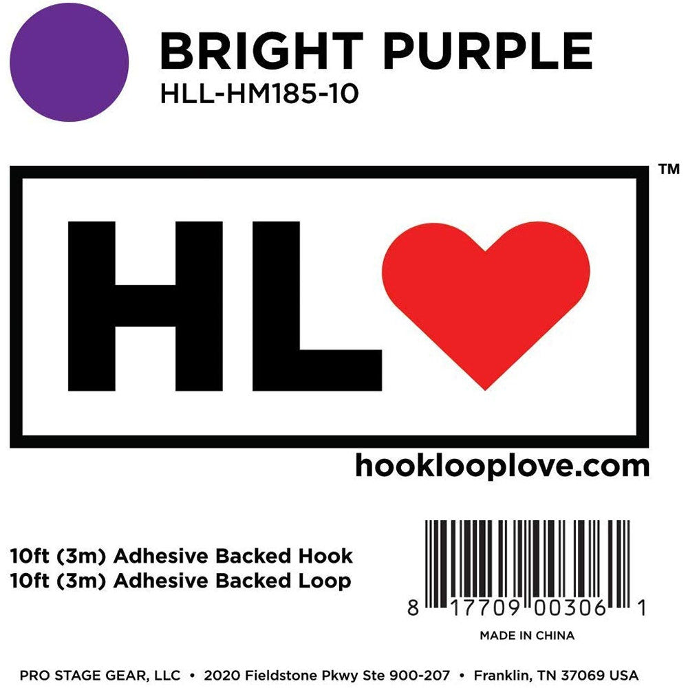 Pedaltrain Hook Loop Love 10' Hook & Loop Adhesive Tape for Guitar Effects Pedalboards, Bright Purple