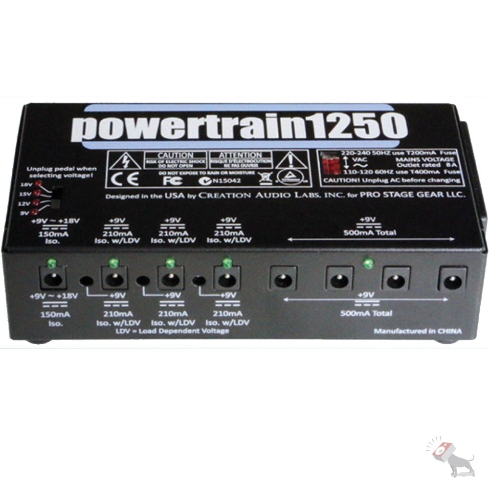 Pedaltrain Powertrain 1250 Pedal Board 9 Volt Multi Power Supply for Effects Pedals