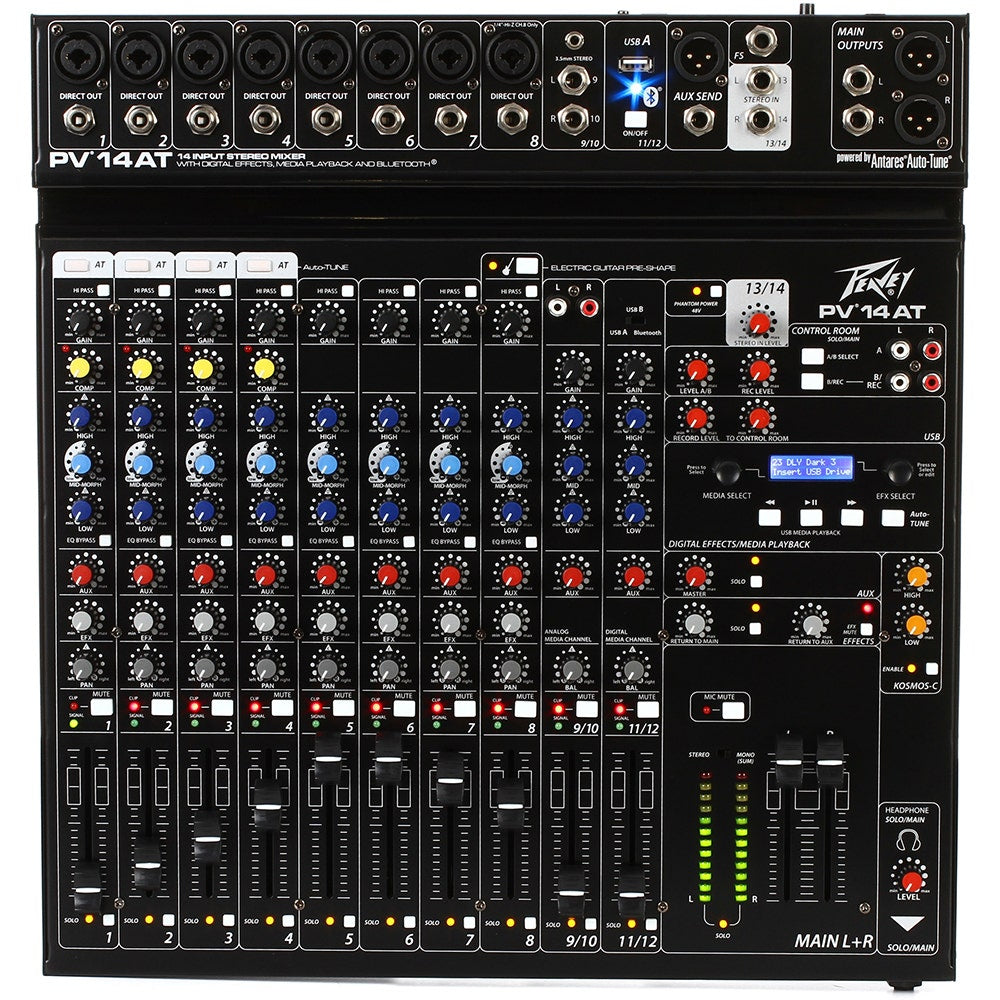 Peavey PV 14 AT Mixer with Autotune & Bluetooth Wireless Connectivity