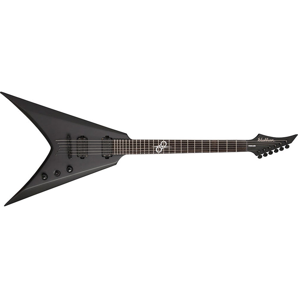 Washburn PX-SOLARV160CK Parallaxe Solar V Style 6-String Electric Guitar with Gig Bag - Carbon Black (B-STOCK)