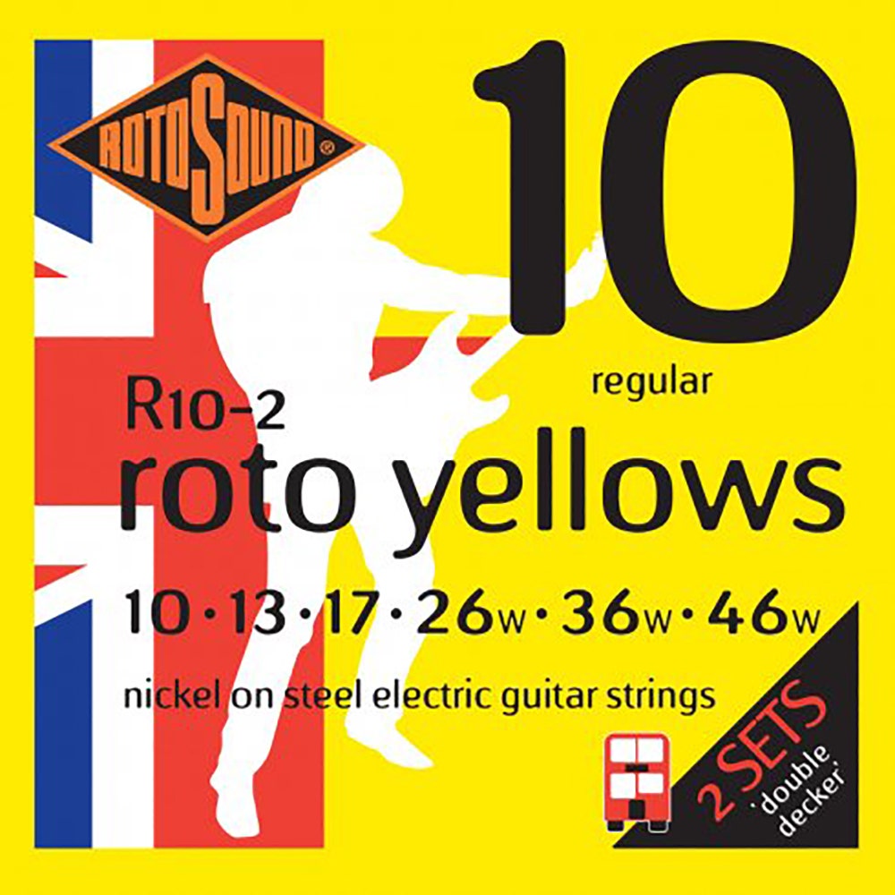 Rotosound R10-2 Roto Yellows Regular Electric Guitar Strings 2-Pack (10-46)