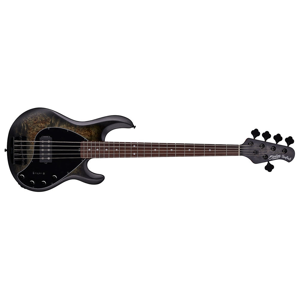 Sterling by Music Man StingRay5 Ray35PB Electric Bass Guitar, Trans Black Satin