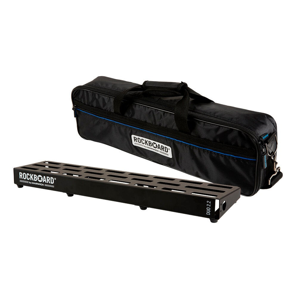 RockBoard DUO 2.2 25"x5.5" Guitar Effects Pedalboard with Gig Bag