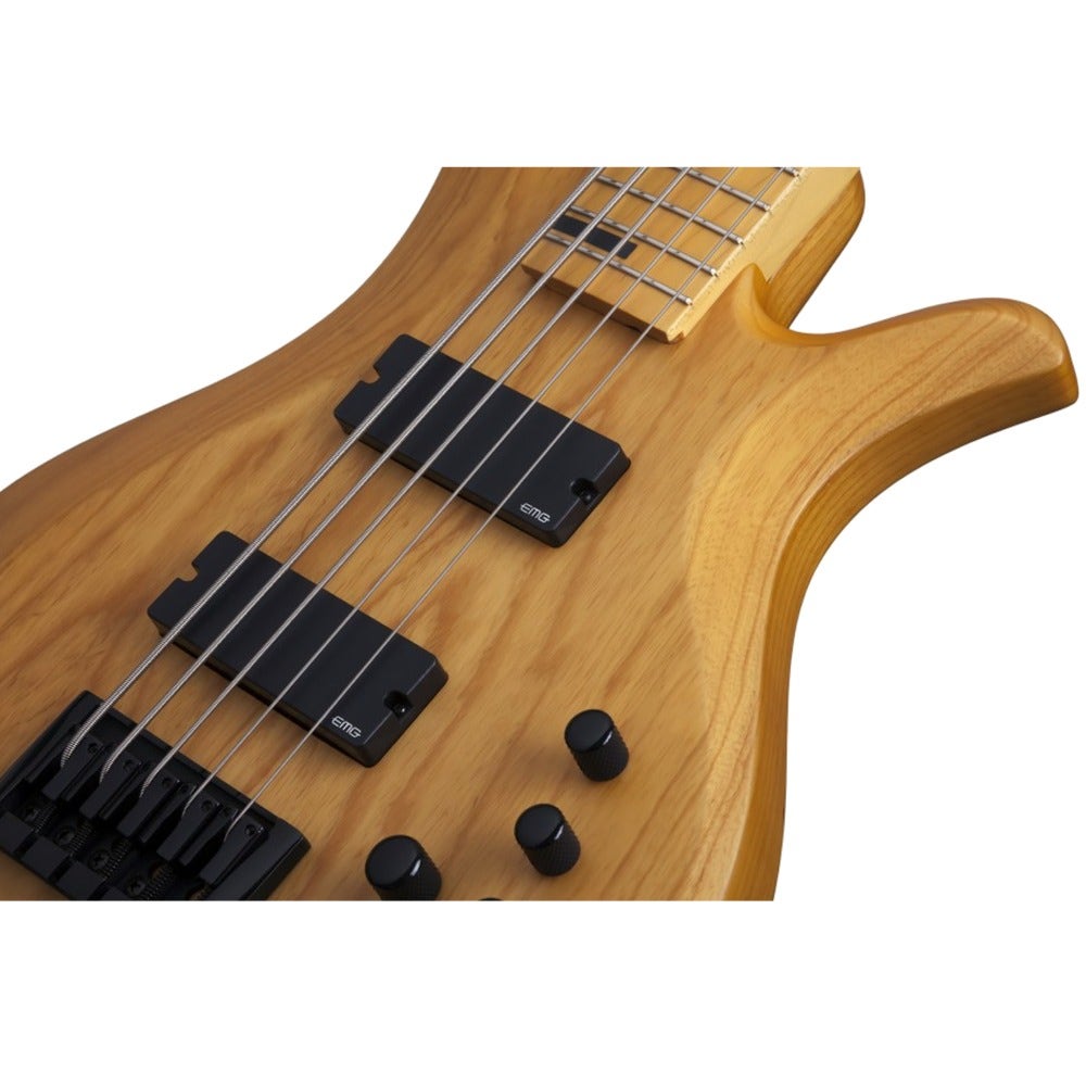 Schecter Riot-5 Session Electric 5-String Bass Guitar in Aged Natural Satin Finish