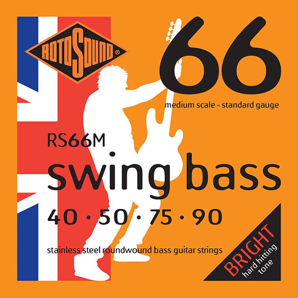 Rotosound RS66M Swing Bass 66 Bass Strings, Stainless Steel, Medium Scale (40-90)