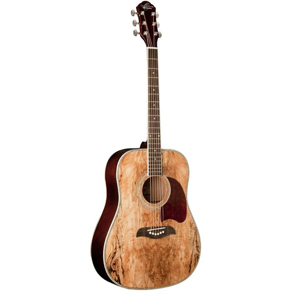 Oscar Schmidt OG2CE Spalted Maple Acoustic Electric Dreadnought Guitar