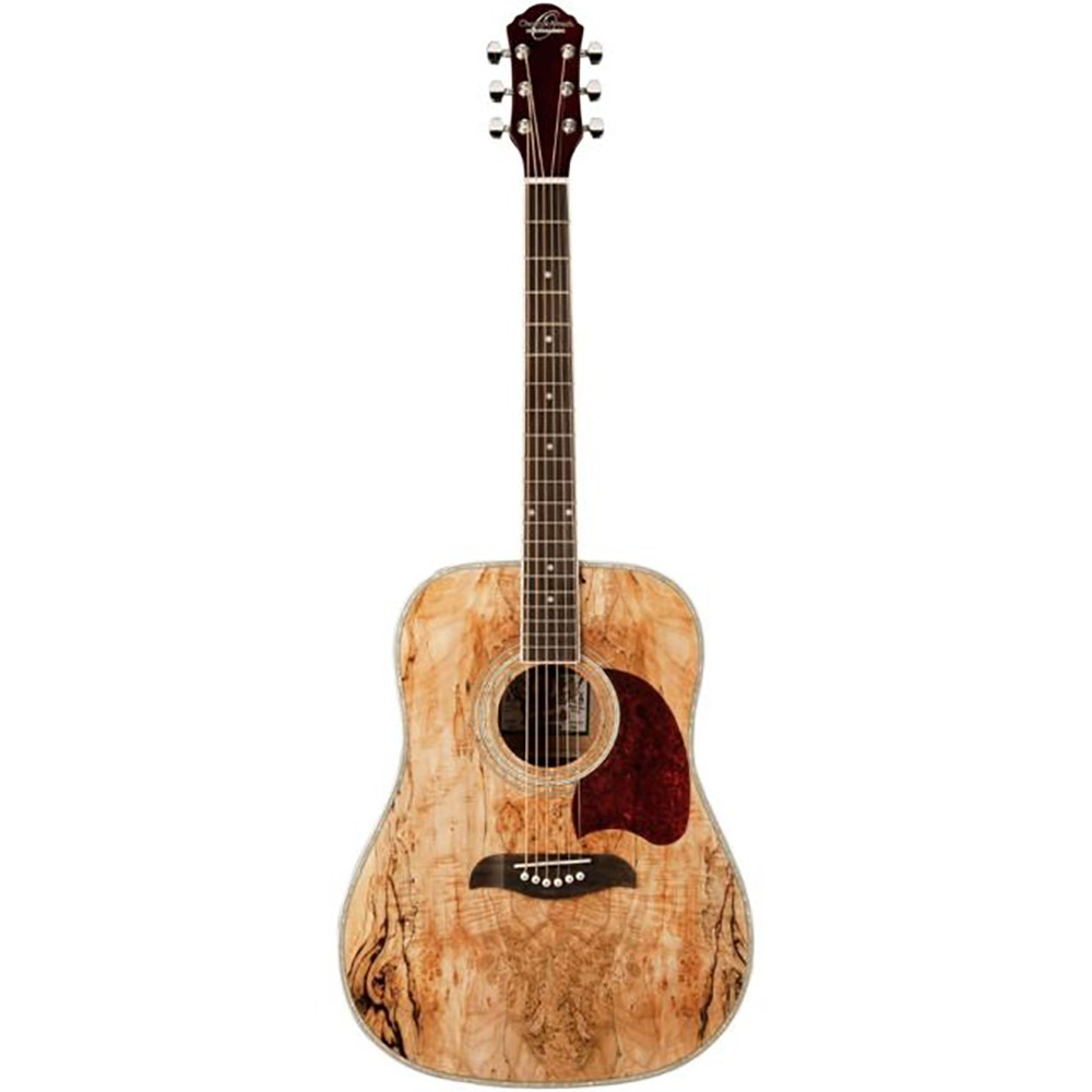 Oscar Schmidt OG2CE Spalted Maple Acoustic Electric Dreadnought Guitar