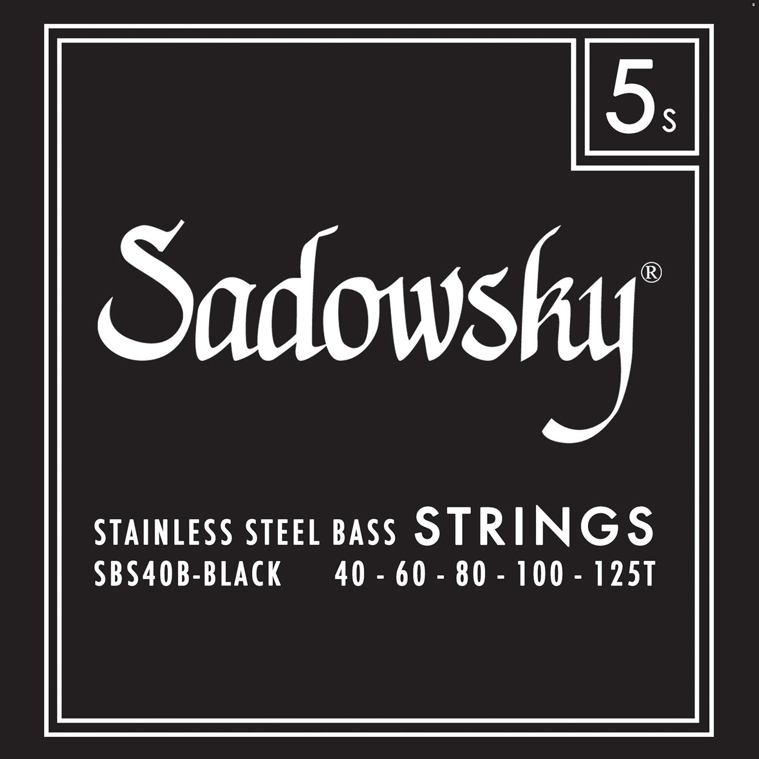 Sadowsky Strings SBS40B Black Label Bass Guitar 5-String Taperwound Set, 040-125