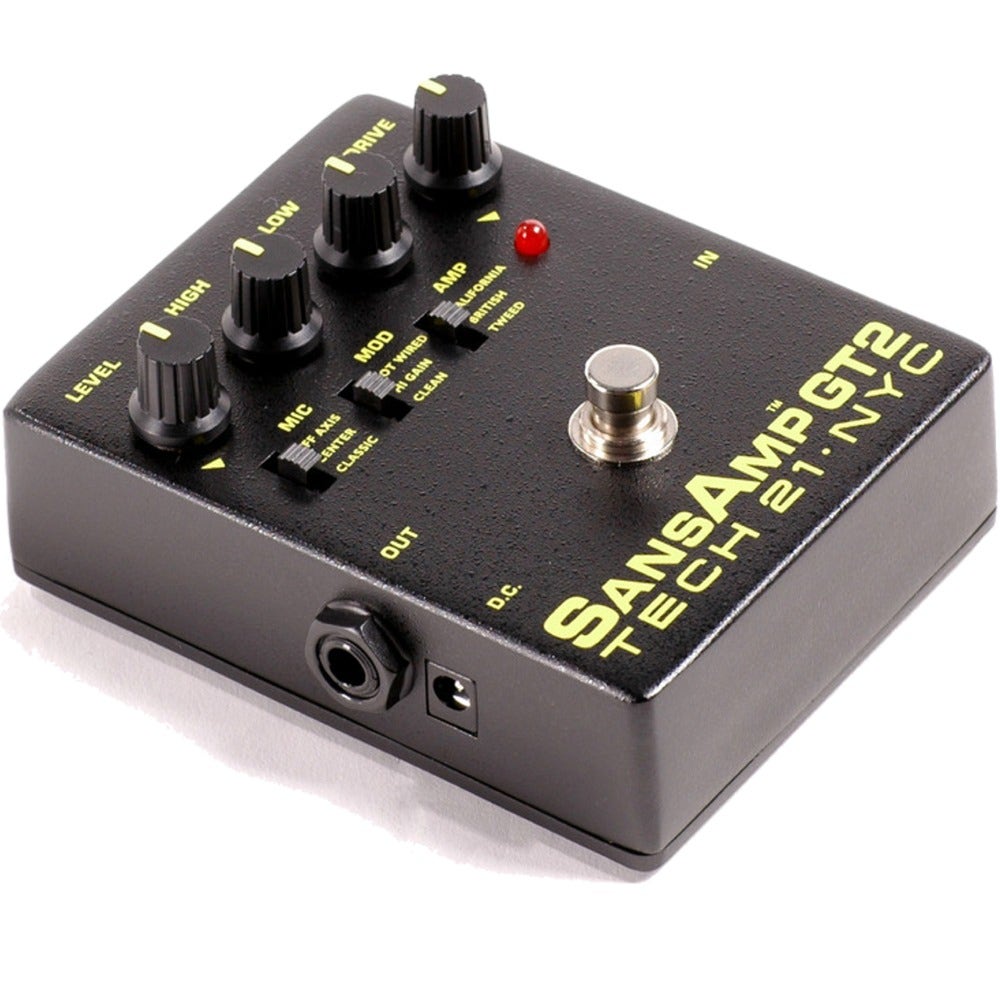 Tech 21 SansAmp GT2 Tube Amp Emulator Tone Shaping Drive Amp Modeler / Overdrive Guitar Effects Pedal