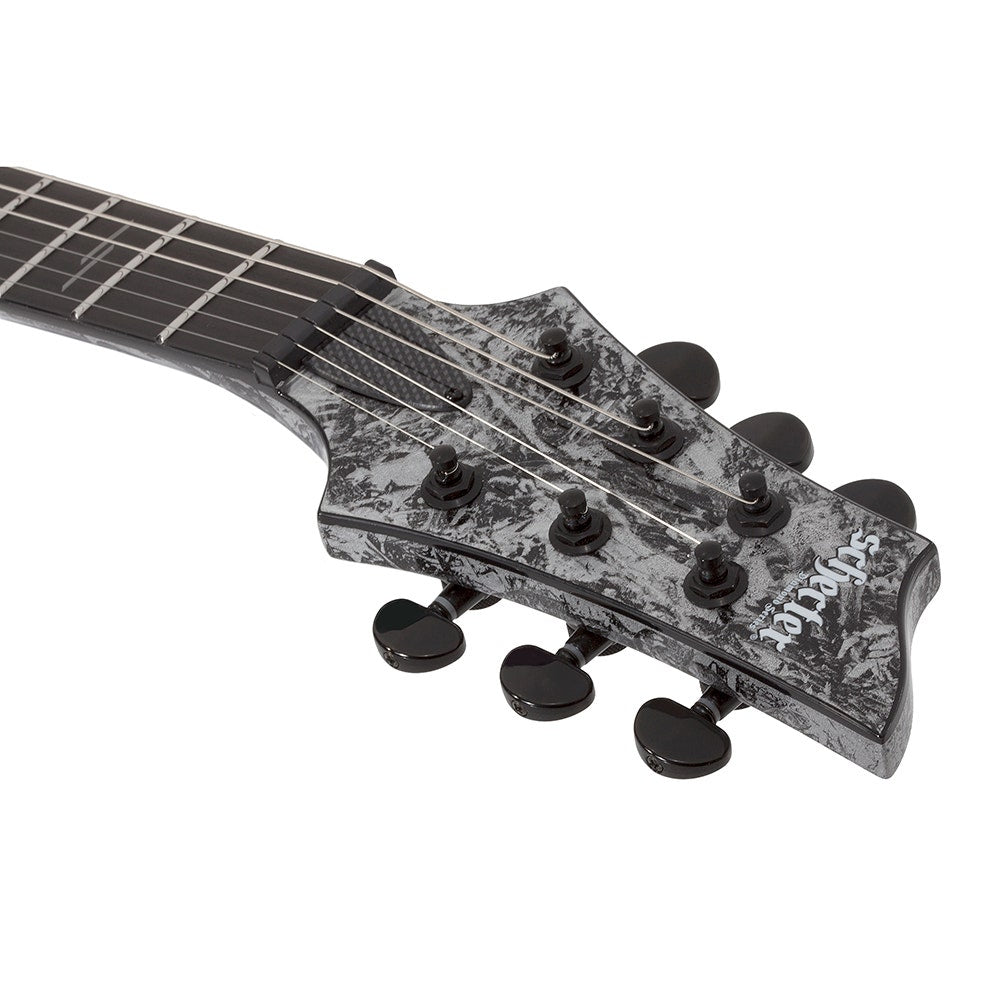 Schecter 1460 C-1 Hardtail Electric Guitar, Ebony Fretboard, Silver Mountain