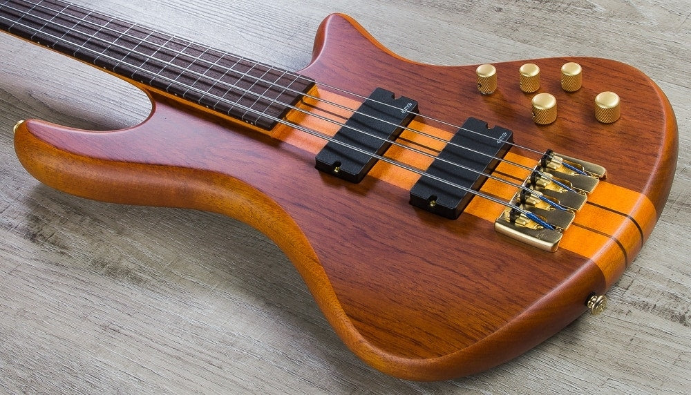 Schecter Guitar Research Stiletto Studio 4-String Fretless Electric Bass Guitar - Honey Satin (Open Box)