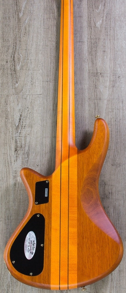 Schecter Guitar Research Stiletto Studio 4-String Fretless Electric Bass Guitar - Honey Satin (Open Box)