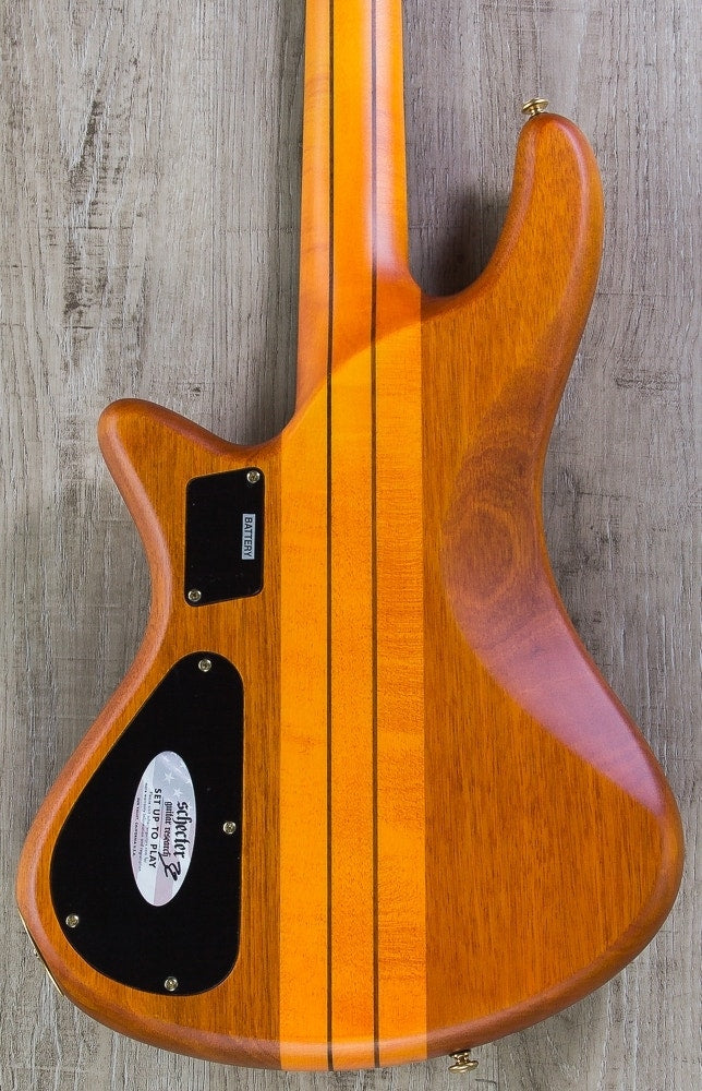 Schecter Guitar Research Stiletto Studio 4-String Fretless Electric Bass Guitar - Honey Satin (Open Box)