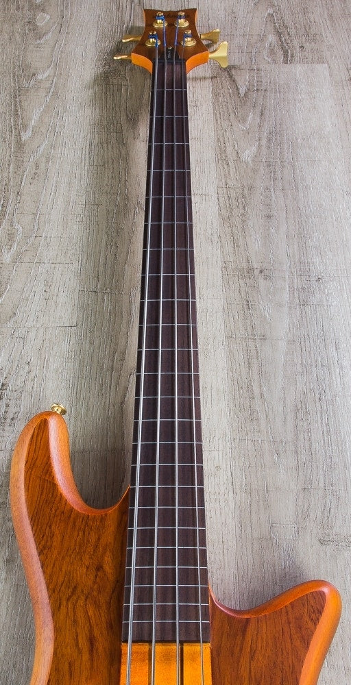 Schecter Guitar Research Stiletto Studio 4-String Fretless Electric Bass Guitar - Honey Satin (Open Box)