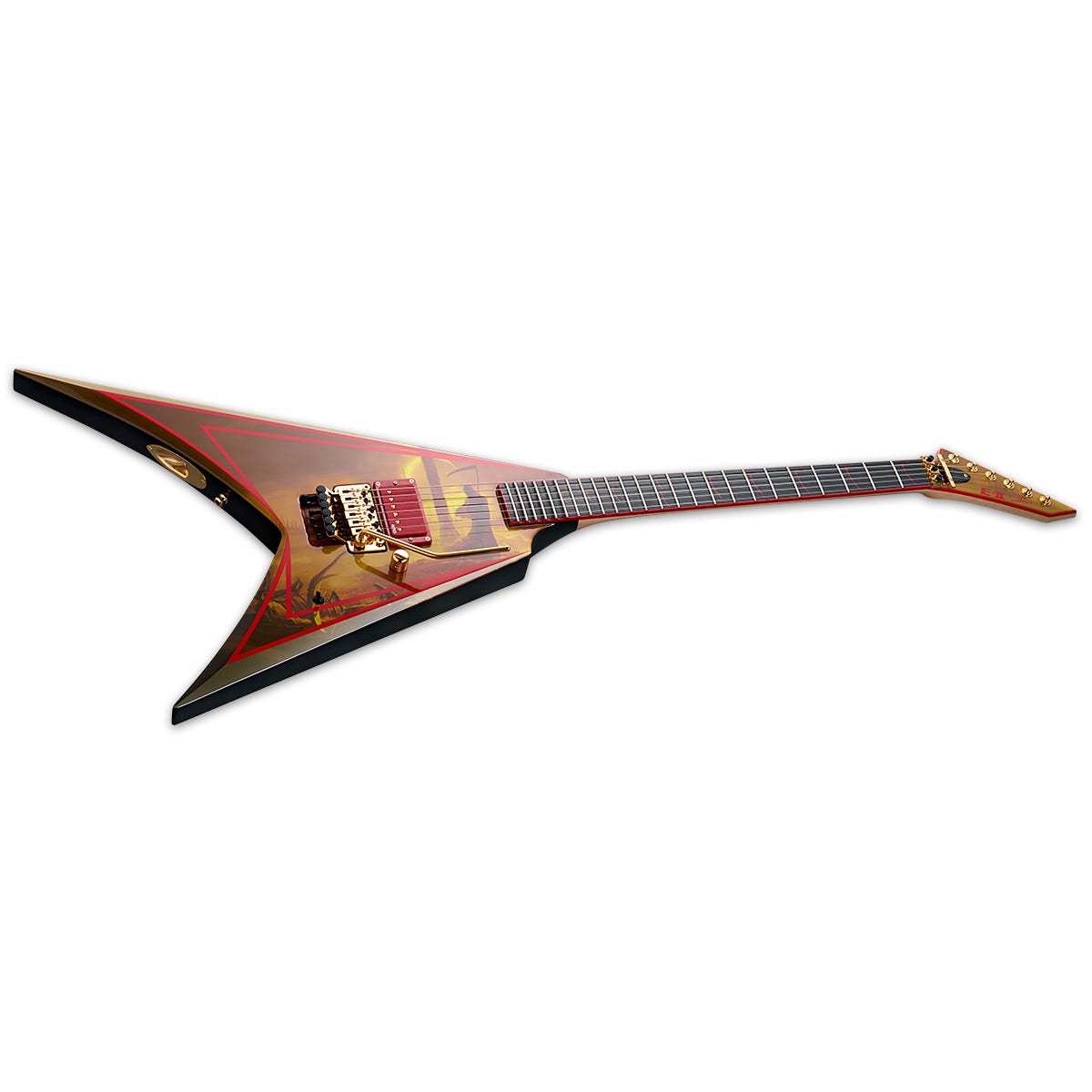 ESP E-II Signature Series Alexi Laiho Wild Scythe 6-String Electric Guitar with Hard Case - "I Worship Chaos" Graphic