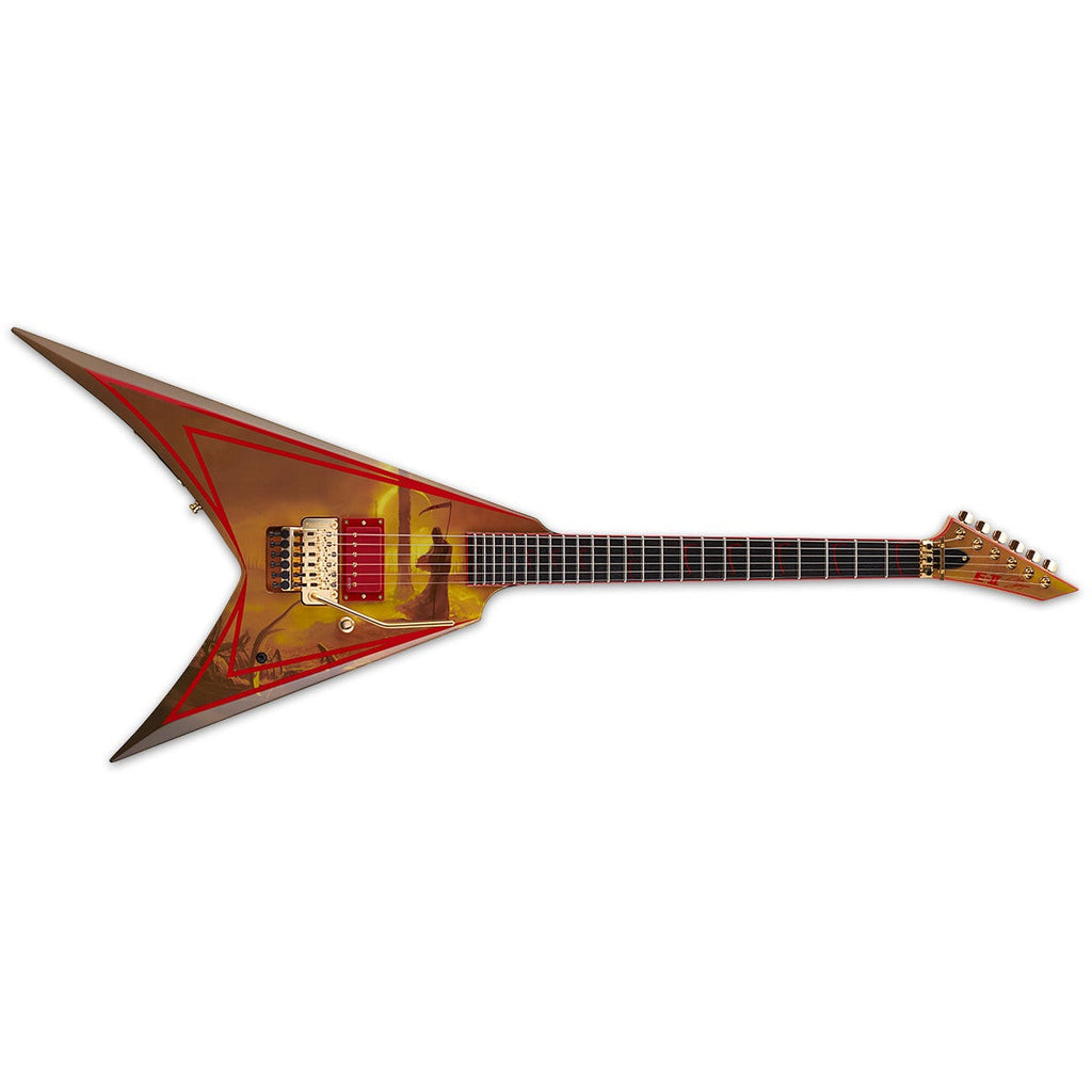 ESP E-II Signature Series Alexi Laiho Wild Scythe 6-String Electric Guitar with Hard Case - "I Worship Chaos" Graphic