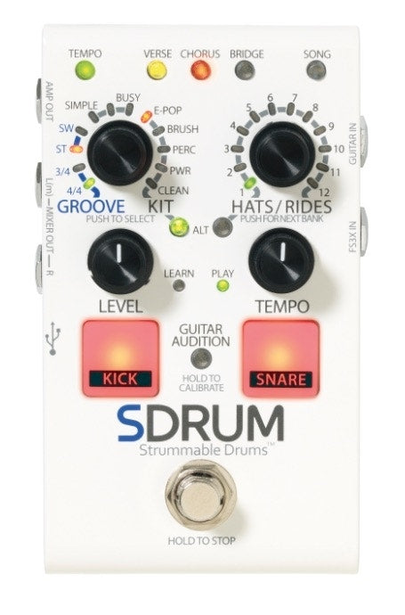 DigiTech SDRUM Drum Machine Effects Synthesizer Pedal for Guitar / Bass Players