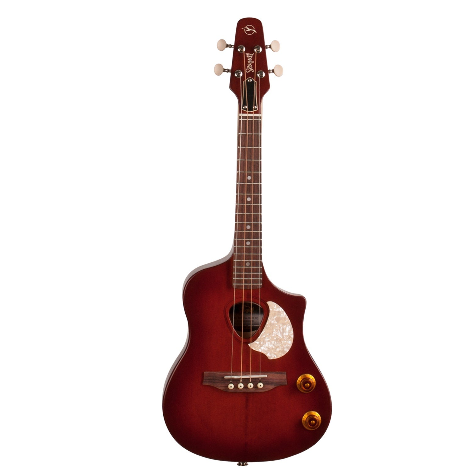 Seagull 046348 Uke Steel SG Burst EQ Ukulele, Solid Spruce Top, Burnt Umber