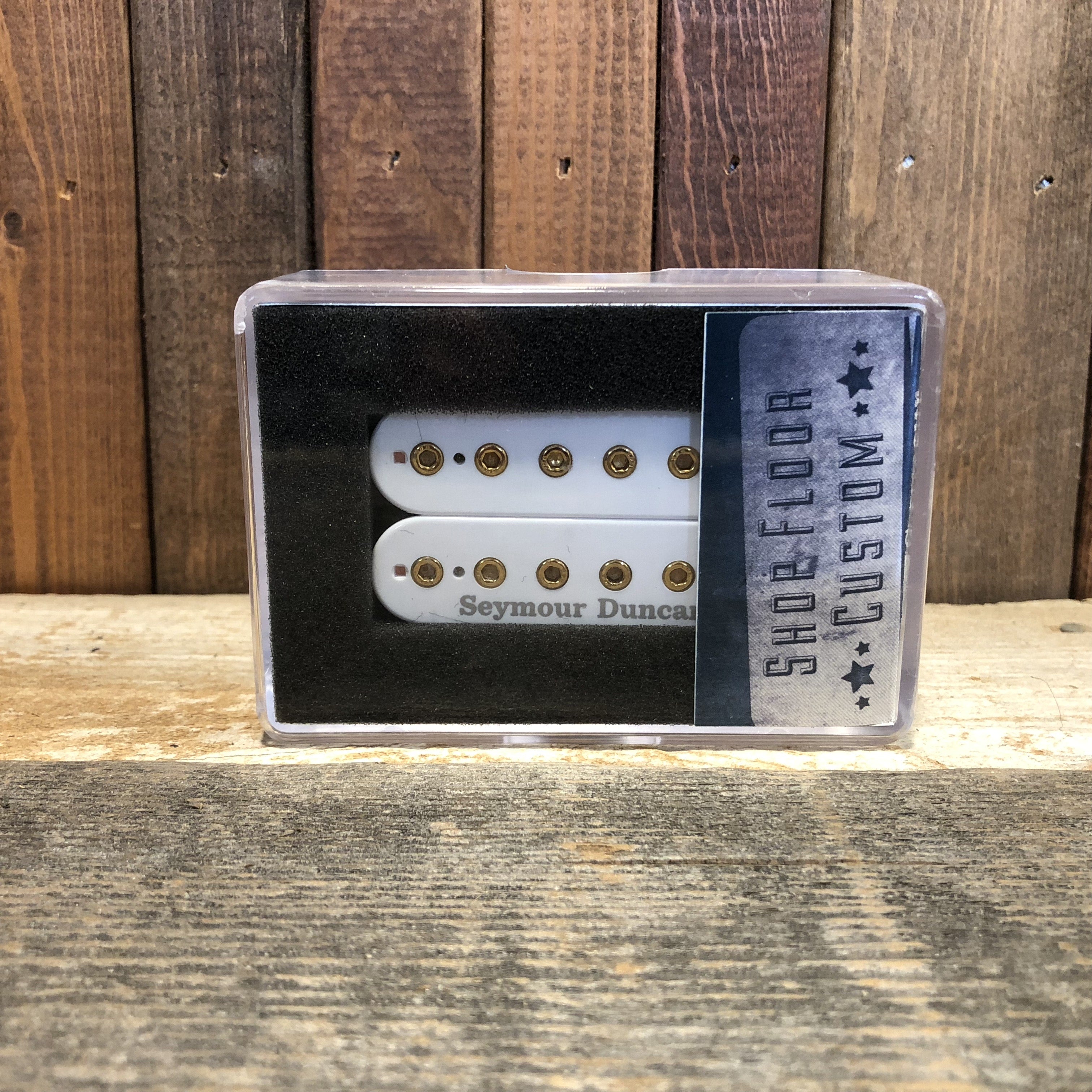 Seymour Duncan Full Shred SH-10N Neck Position Humbucker Pickup, White w/ Gold Pole Pieces