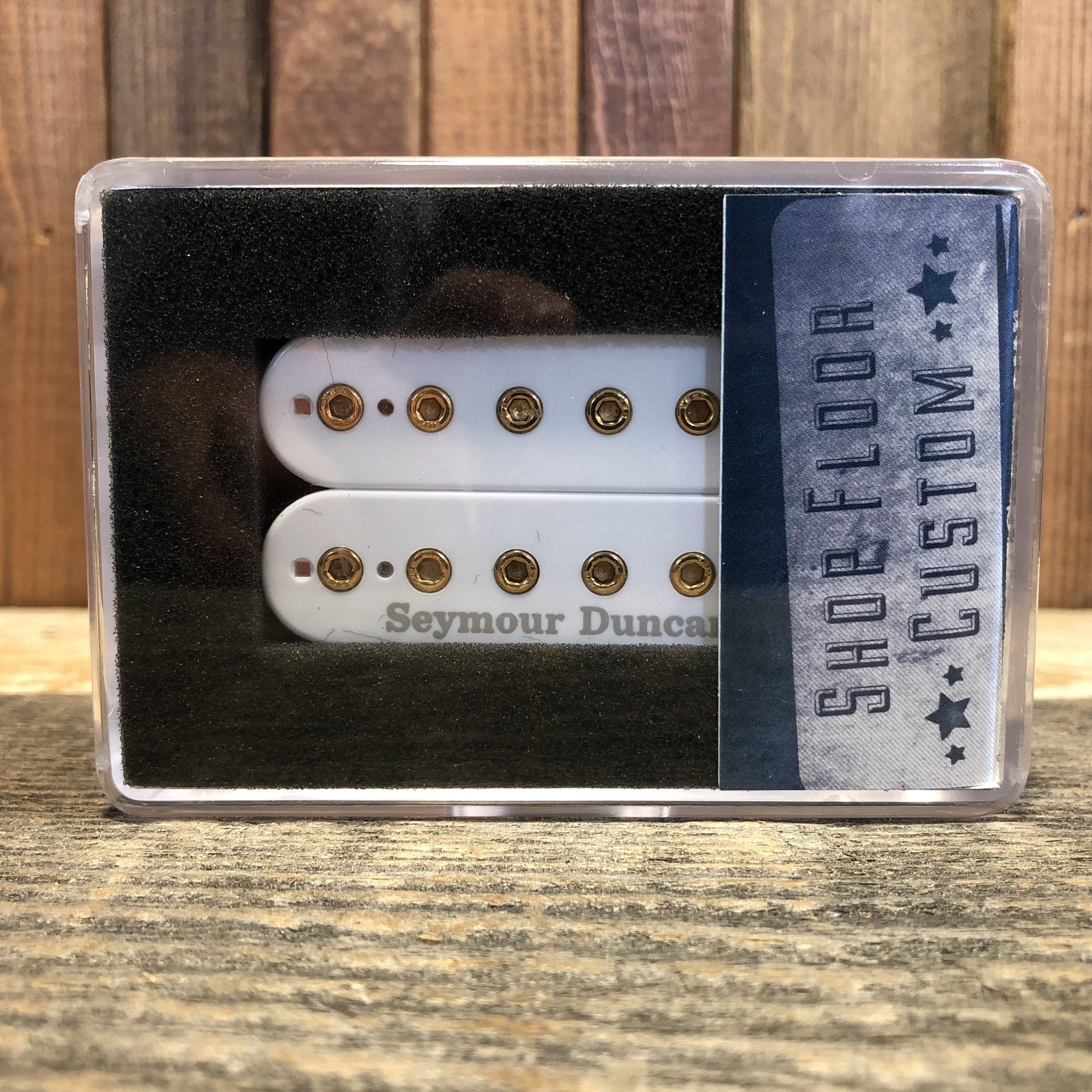 Seymour Duncan Full Shred SH-10N Neck Position Humbucker Pickup, White w/ Gold Pole Pieces