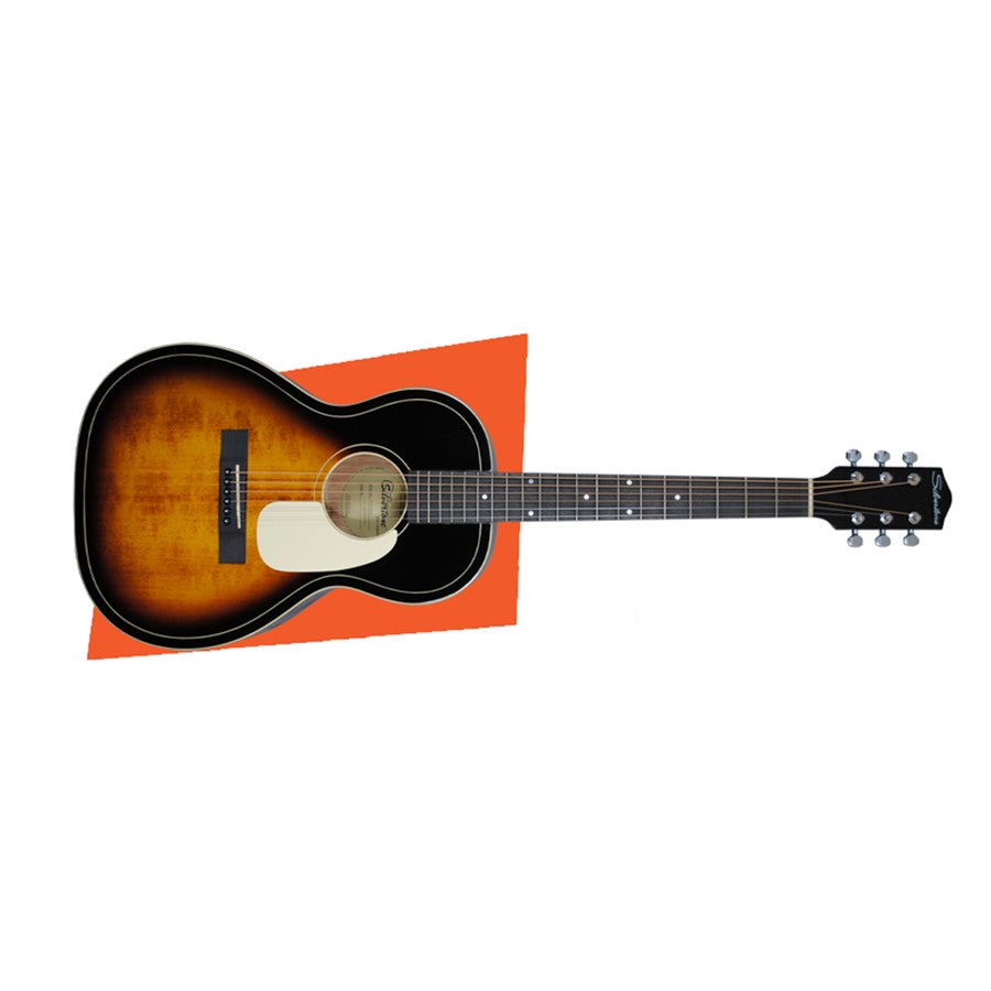 Silvertone Model 604 Parlor Body Acoustic Guitar, Mahogany, AVS American Vintage Sunburst