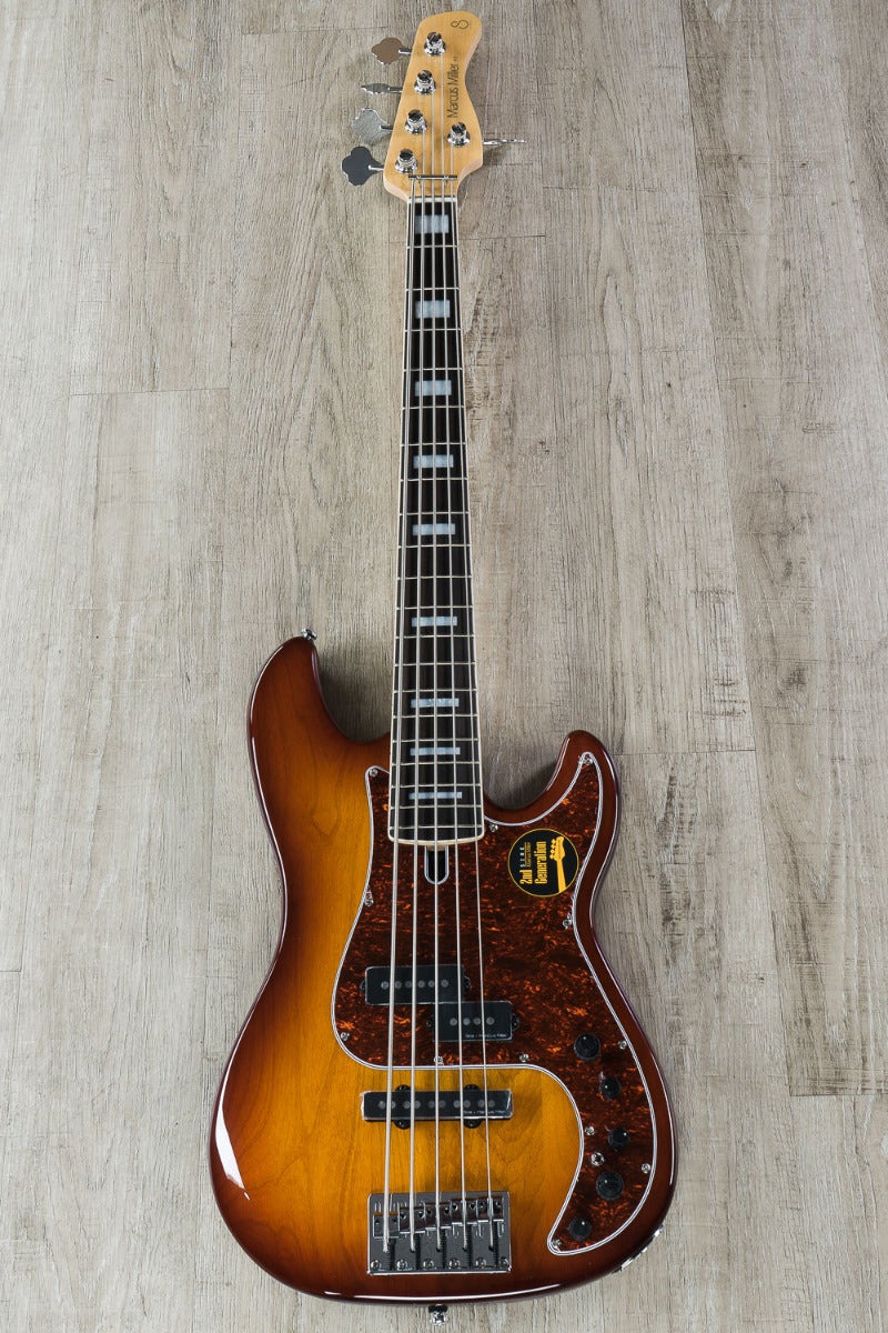 Sire Marcus Miller P7 Alder 2nd Gen 5-String Bass Guitar TS Tobacco Burst with Gig Bag