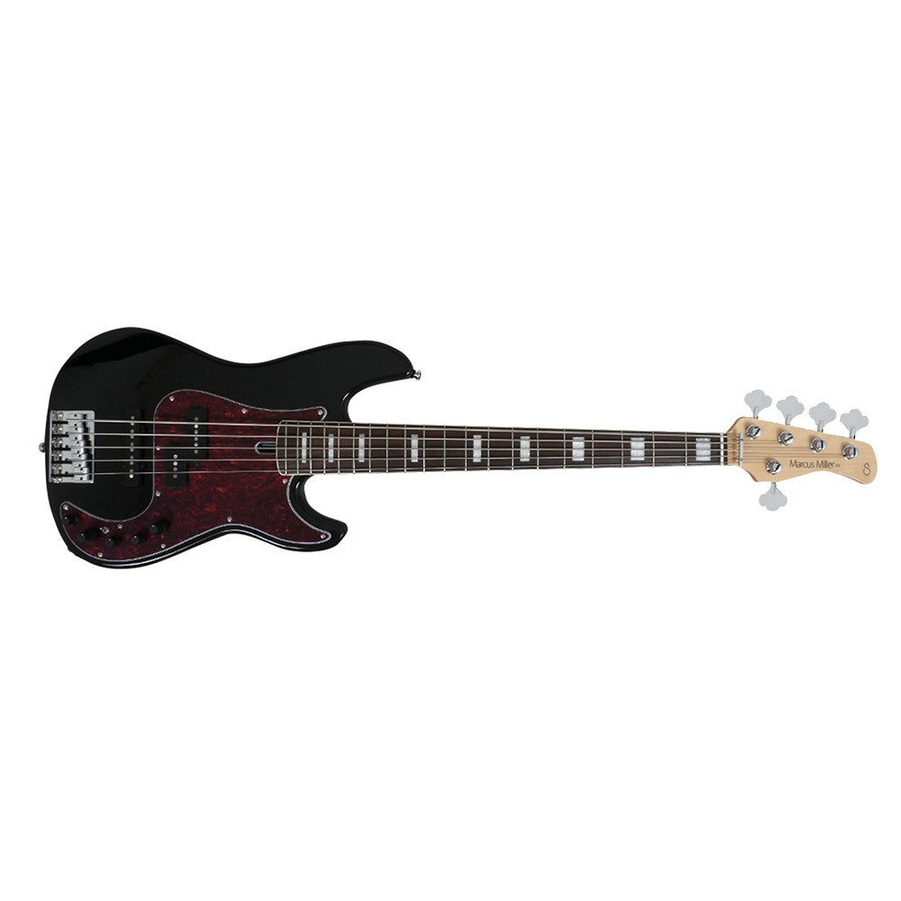 Sire Marcus Miller 2nd Gen P7 Alder 5-String Bass Guitar, Black w/ Gig Bag