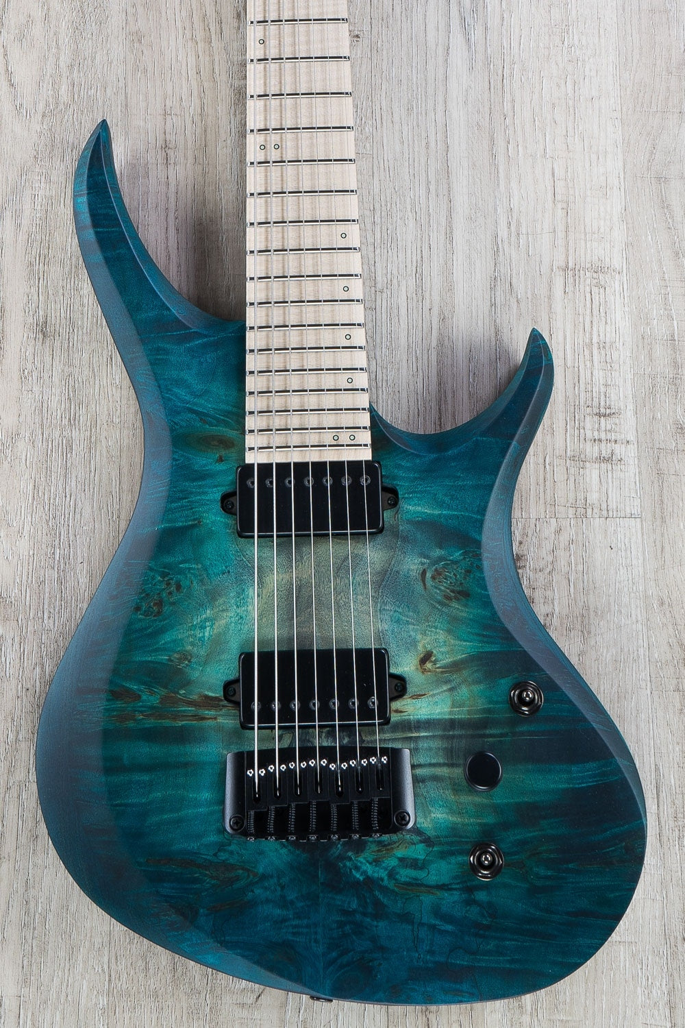 Skervesen Chimera 7 - 7-String Electric Guitar, Flamed Maple Fretboard, Hard Case - Aqua