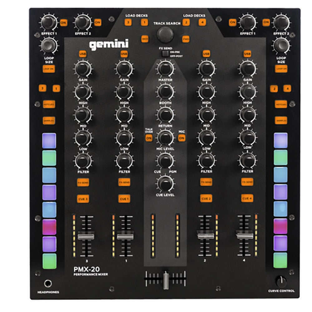 Gemini Sound PMX-20 Digital DJ Performance Mixer, 4 Channels