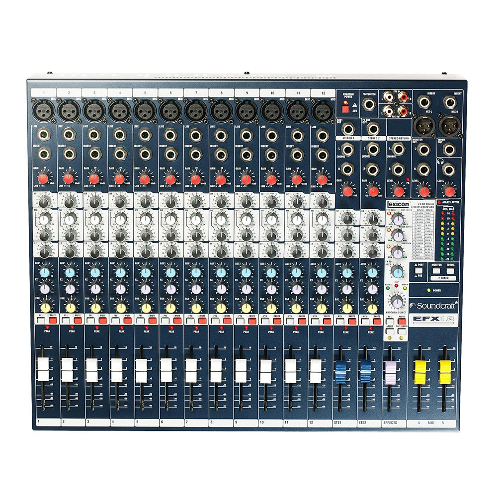 Soundcraft EFX12 12-Channel Mixer (12 Mono, 2 Stereo) with Built-in 24-bit Lexicon Effects