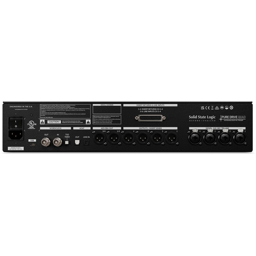 SSL Solid State Logic PureDrive Quad Four-Channel High-Performance Microphone Preamp