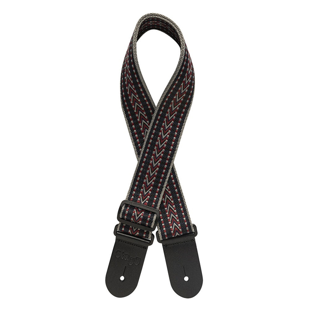 Stagg SWO COT RAF BLU Woven Cotton Guitar Strap with Rafter Pattern, Blue