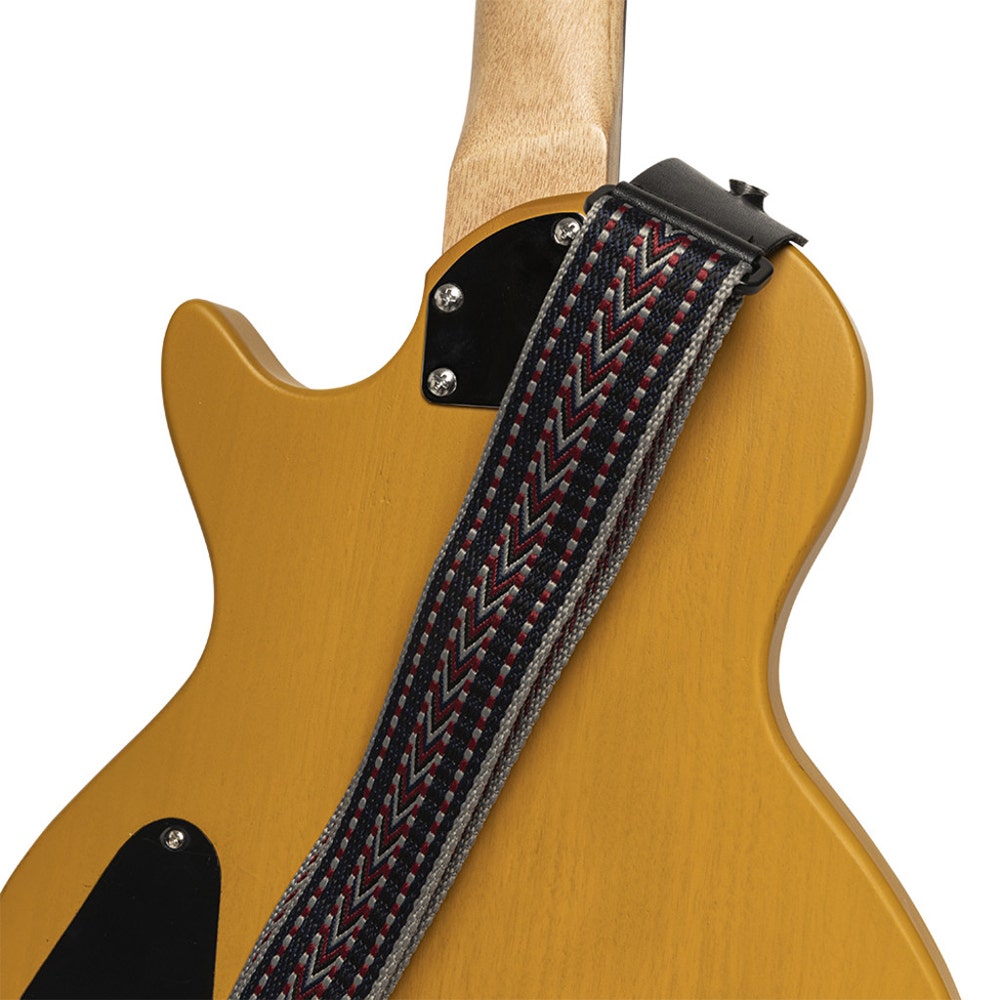 Stagg SWO COT RAF BLU Woven Cotton Guitar Strap with Rafter Pattern, Blue