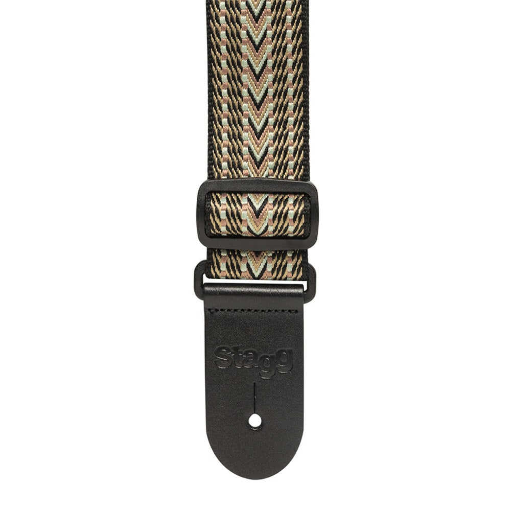 Stagg SWO COT RAF BLU Woven Cotton Guitar Strap with Rafter Pattern, Grey