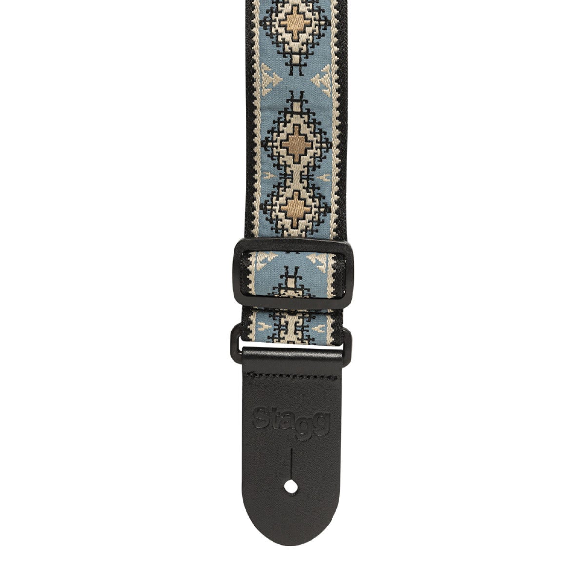 Stagg SWO-DIAM BLUE Woven Nylon Guitar Strap, Diamond Pattern, Blue
