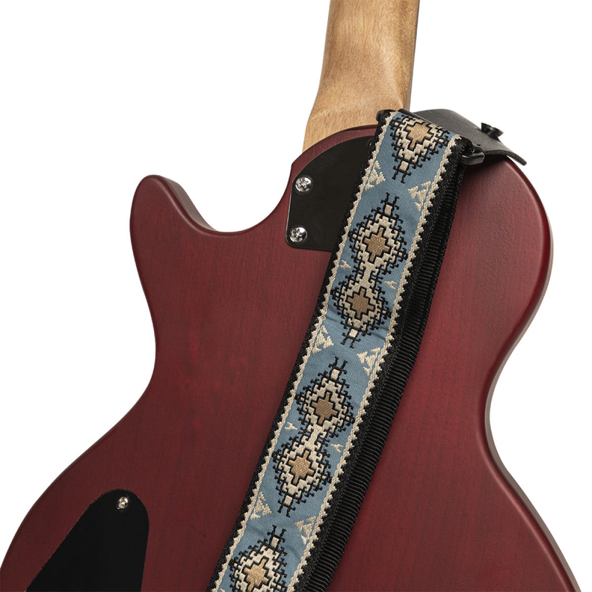 Stagg SWO-DIAM BLUE Woven Nylon Guitar Strap, Diamond Pattern, Blue