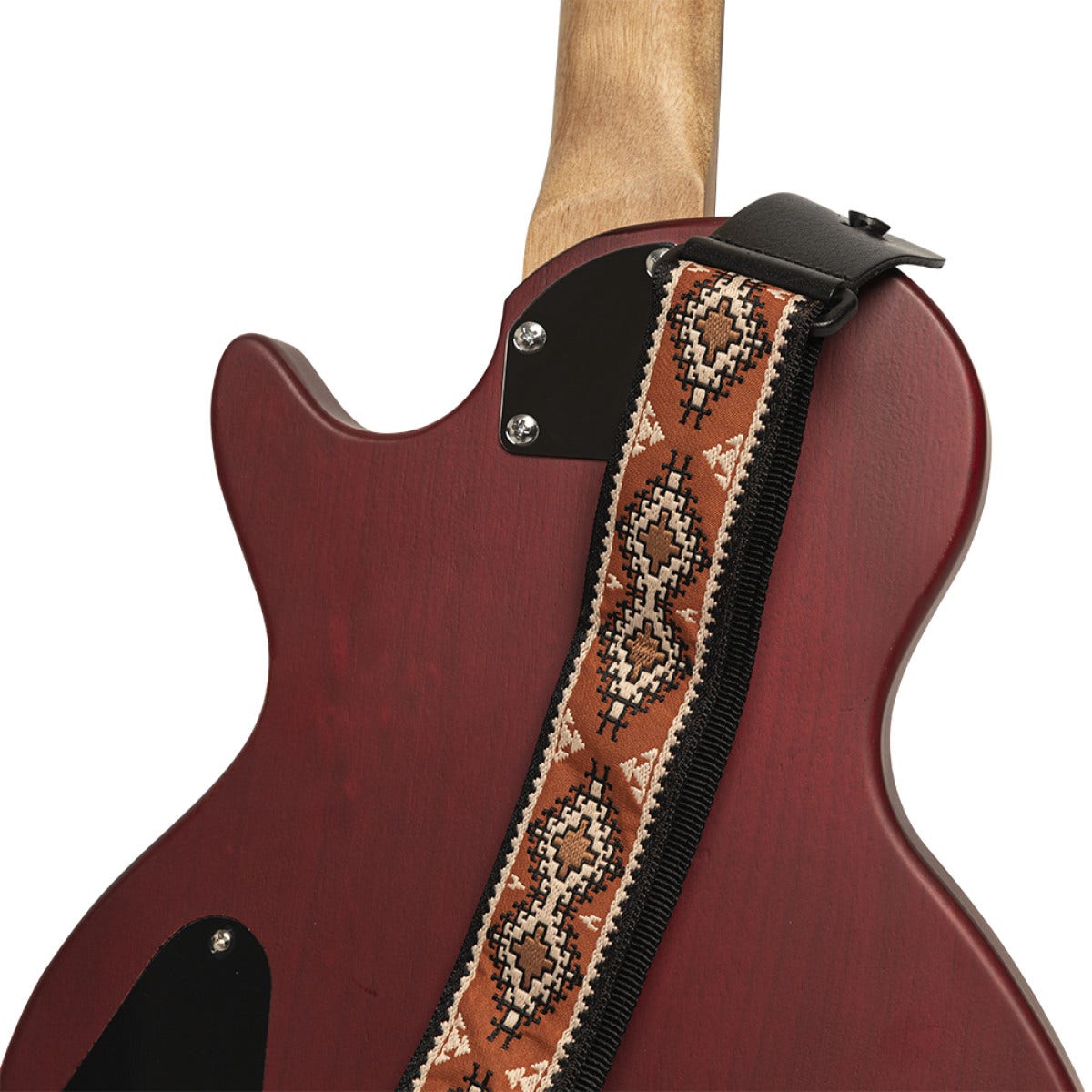 Stagg SWO-DIAM ORANGE Woven Nylon Guitar Strap, Diamond Pattern, Orange