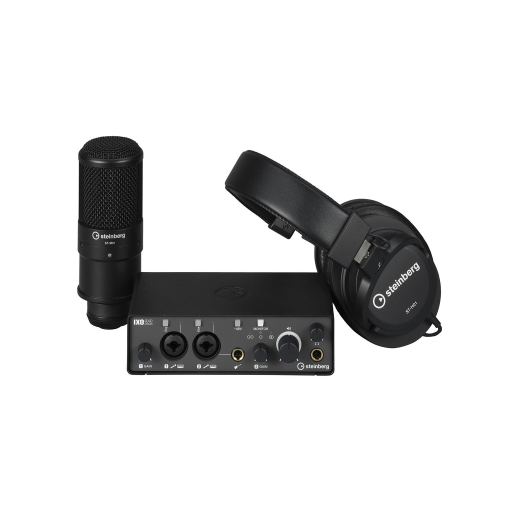 Steinberg IXO22 USB Audio Interface Recording Pack, Black with Mic & Headphones