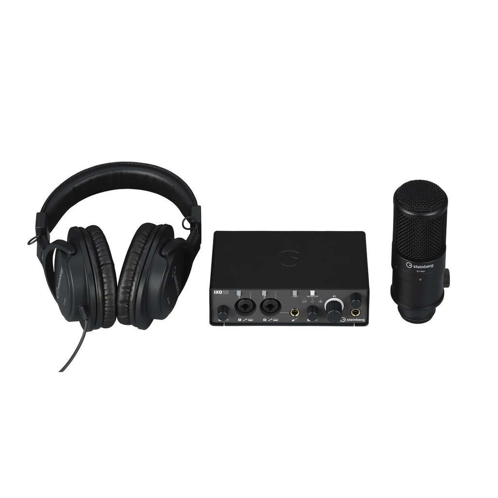 Steinberg IXO22 USB Audio Interface Recording Pack, Black with Mic & Headphones