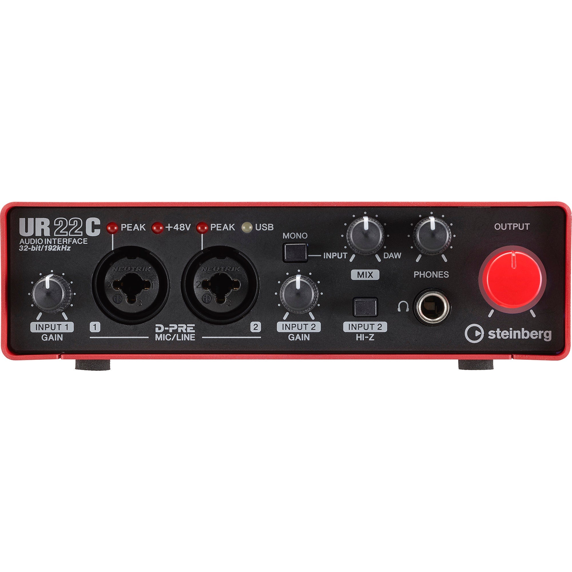 Steinberg UR22C RD 2-In / 2-Out USB 3.0 Type-C Audio Interface, Red