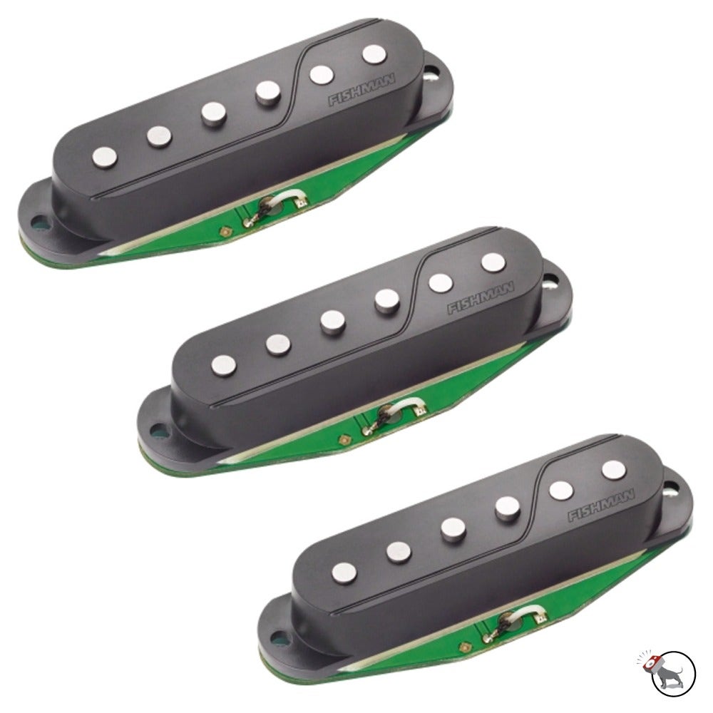 Fishman PRF-STR-BK3 Multi-Voice Fluence Single Width Pickups for Strat (Set of 3) in Black