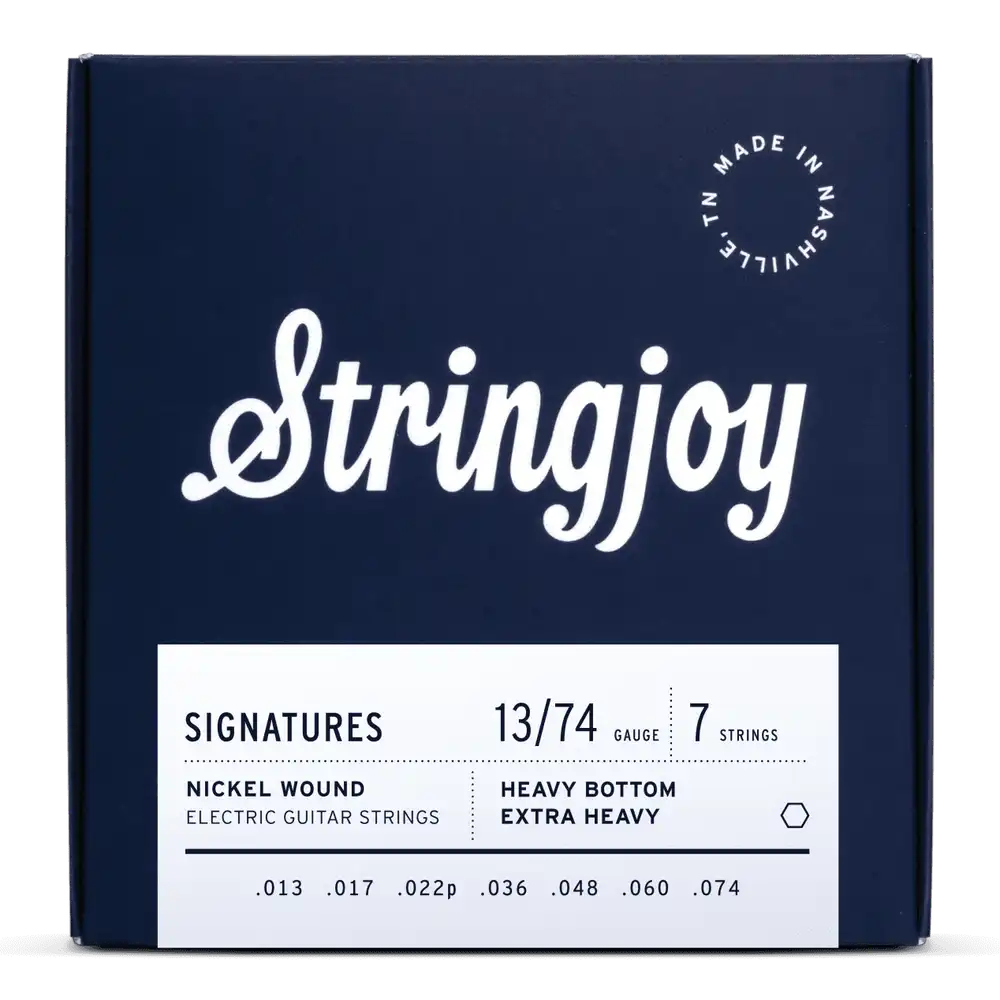 Stringjoy Signatures Nickel-Wound Electric Guitar Strings, 7-String Heavy Bottom Extra Heavy 13-74