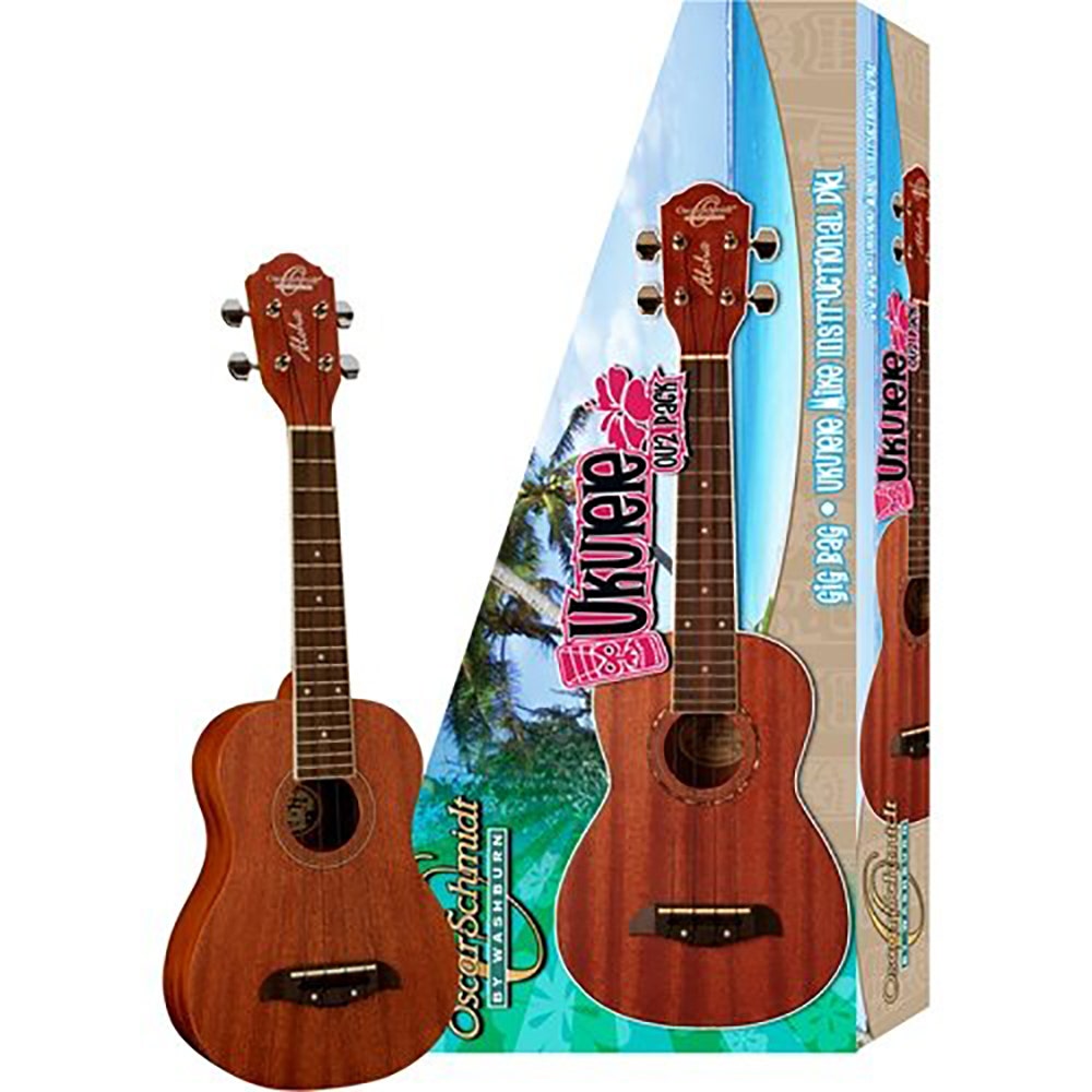 Oscar Schmidt OU2PAK Concert Ukulele Starter Pack (Mahogany)